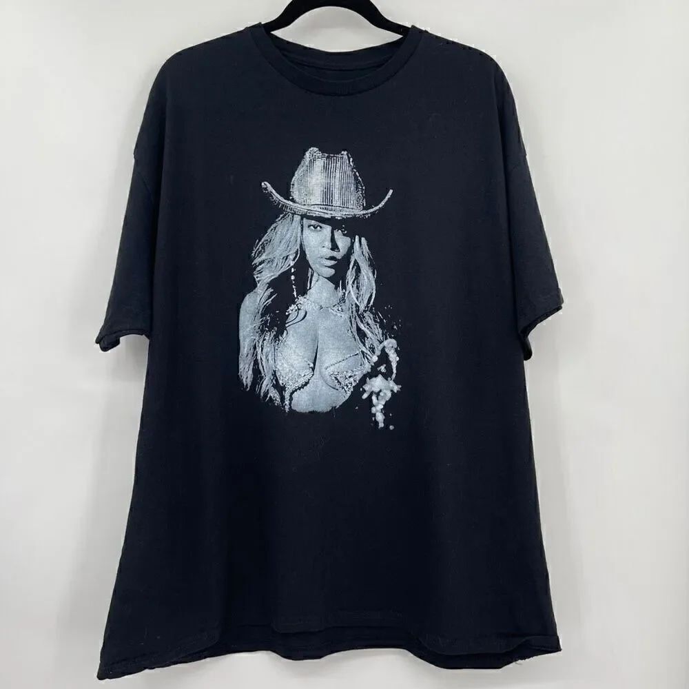 Beyonce Black Renaissance World Tour Cowboy Hat T-Shirt Extra Large